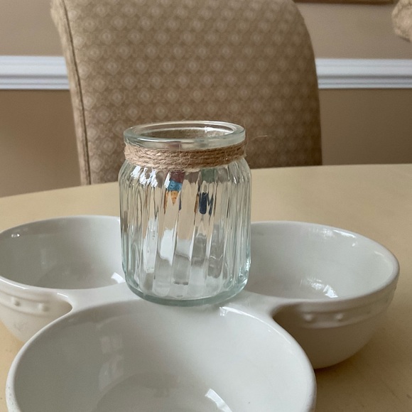 Large Ribbed Glass Toothpick Holder Platter Decoration - Your Choice of One - Picture 7 of 11